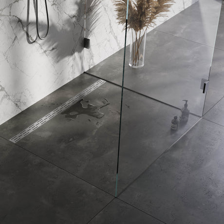 BRAUER Douchegoot met standaard rooster en flens 7 x 120 RVS geborsteld