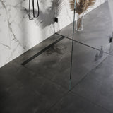 BRAUER Douchegoot met standaard rooster en flens 7 x 120 zwart DR-SRF120S