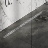 BRAUER Douchegoot met standaard rooster en flens 7 x 140 RVS geborsteld DR-SRF140NG