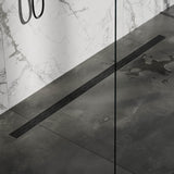 BRAUER Douchegoot met standaard rooster en flens 7 x 140 zwart DR-SRF140S