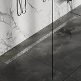 BRAUER Douchegoot met standaard rooster en flens 7 x 180 RVS geborsteld DR-SRF180NG