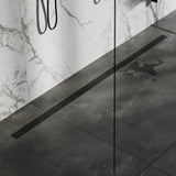 BRAUER Douchegoot met standaard rooster en flens 7 x 180 zwart DR-SRF180S