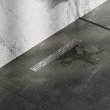 BRAUER Douchegoot met standaard rooster en flens 7 x 50 RVS geborsteld DR-SRF50NG