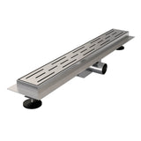 BRAUER Douchegoot met standaard rooster en flens 7 x 50 RVS geborsteld DR-SRF50NG