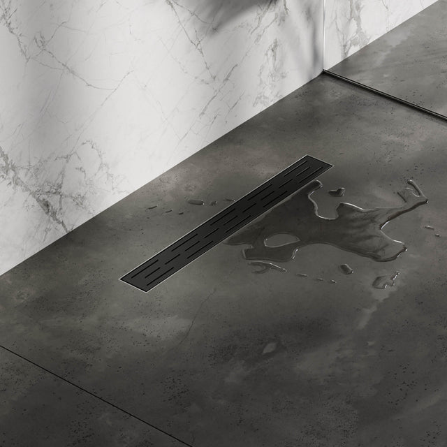 BRAUER Douchegoot met standaard rooster en flens 7 x 60 zwart DR-SRF60S