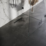 BRAUER Douchegoot met standaard rooster en flens 7 x 60 zwart DR-SRF60S