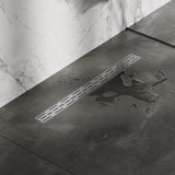 BRAUER Douchegoot met standaard rooster en flens 7 x 70 RVS geborsteld DR-SRF70NG