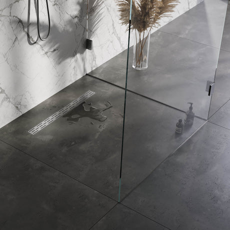 BRAUER Douchegoot met standaard rooster en flens 7 x 80 RVS geborsteld
