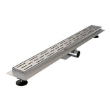 BRAUER Douchegoot met standaard rooster en flens 7 x 80 RVS geborsteld DR-SRF80NG