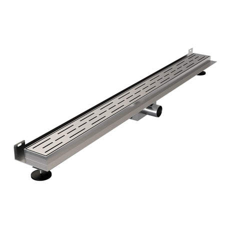 BRAUER Douchegoot met standaard rooster en flens voor wandmontage 7 x 100 RVS geborsteld