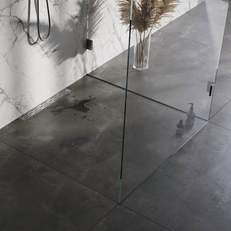 BRAUER Douchegoot met standaard rooster en flens voor wandmontage 7 x 50 RVS geborsteld