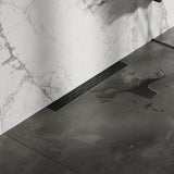 BRAUER Douchegoot met standaard rooster en flens voor wandmontage 7 x 50 zwart DR-SRFW50S