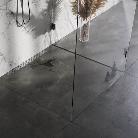 BRAUER Douchegoot met standaard rooster en flens voor wandmontage 7 x 70 RVS geborsteld
