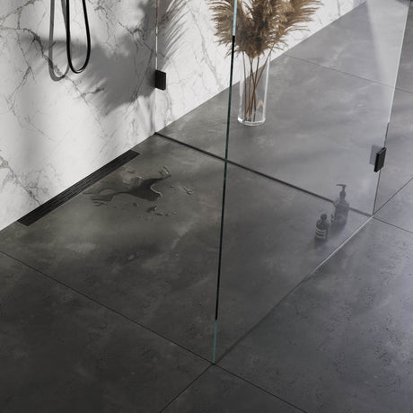BRAUER Douchegoot met standaard rooster en flens voor wandmontage 7 x 70 zwart