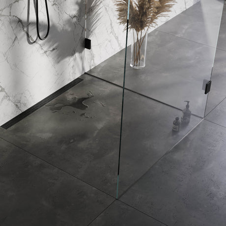 BRAUER Douchegoot met standaard rooster en flens voor wandmontage 7 x 90 zwart