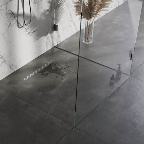 BRAUER Douchegoot Small met standaard rooster en flens 5 x 50 RVS geborsteld
