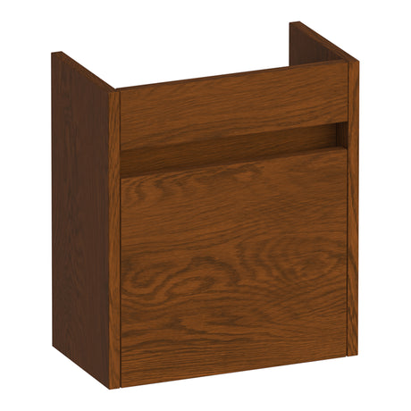BRAUER Adore fonteinkast 40 met 1 deur greeploos linksdraaiend lamellen eiken bruin FO-AR40LLEB