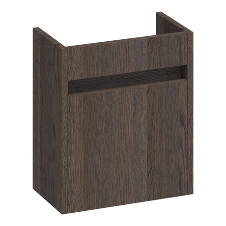 BRAUER Adore fonteinkast 40 met 1 deur greeploos linksdraaiend lamellen eiken zwart FO-AR40LLEZ