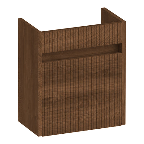 BRAUER Adore Wavy fonteinkast 40 met 1 deur greeploos linksdraaiend Forest Cacao FO-ARW40LFC