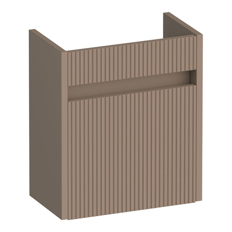 BRAUER Adore Wavy fonteinkast 40 met 1 deur greeploos linksdraaiend mat mokka FO-ARW40LMM