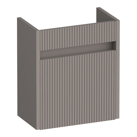 BRAUER Adore Wavy fonteinkast 40 met 1 deur greeploos linksdraaiend mat taupe FO-ARW40LMT
