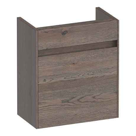 BRAUER Inspire fonteinkast 40 met 1 deur greeploos linksdraaiend lamellen eiken zwart FO-IN40LLEZ