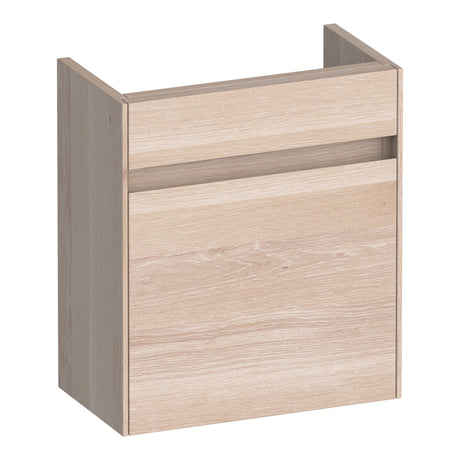 BRAUER Inspire fonteinkast 40 met 1 deur greeploos rechtsdraaiend lamellen eiken wit FO-IN40RLEW