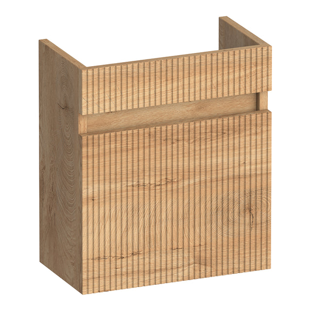 BRAUER Joy Wavy fonteinkast 40 met 1 deur greeploos rechtsdraaiend Forest Tan FO-JYW40RFT