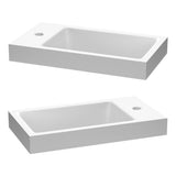 BRAUER Solar Medium opbouw fontein 40 met 1 kraangat en links/rechts te plaatsen mineraalmarmer mat wit FO-SOM401MW