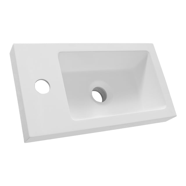 BRAUER Solar Medium opbouw fontein 40 met 1 kraangat en links/rechts te plaatsen mineraalmarmer zijdeglans wit FO-SOM401ZW