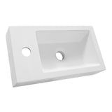 BRAUER Solar Thick opbouw fontein 40 met 1 kraangat en links/rechts te plaatsen mineraalmarmer zijdeglans wit FO-SOT401ZW