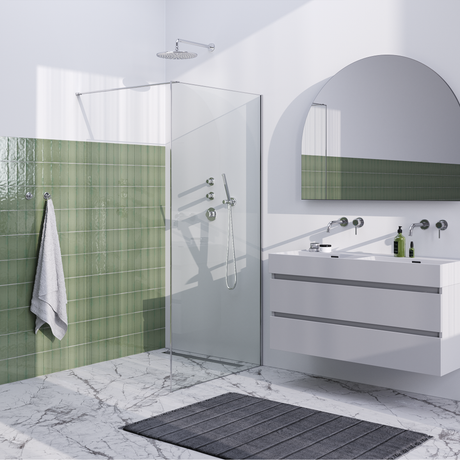 BRAUER Chrome Frame Inloopdouche set 1 helder glas 100x200 met muurprofiel en lijst rondom chroom