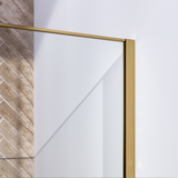 BRAUER Gold Frame Inloopdouche set 1 helder glas 100x200 met muurprofiel en lijst rondom goud geborsteld