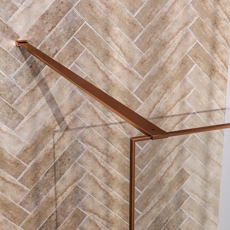 BRAUER Copper Frame Inloopdouche set 1 helder glas 100x200 met muurprofiel en lijst rondom koper geborsteld