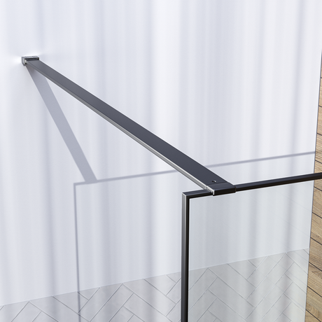 BRAUER Gunmetal Frame Inloopdouche set 1 helder glas 100x200 met muurprofiel en lijst rondom gunmetal geborsteld