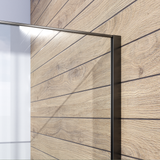 BRAUER Gunmetal Frame Inloopdouche set 1 helder glas 100x200 met muurprofiel en lijst rondom gunmetal geborsteld