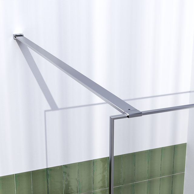 BRAUER Brushed Frame Inloopdouche set 1 helder glas 120x200 met muurprofiel en lijst rondom RVS-kleurig geborsteld