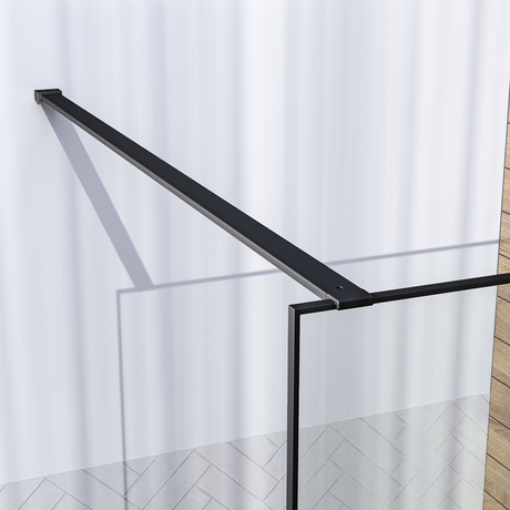 BRAUER Black Frame Inloopdouche set 1 helder glas 120x200 met muurprofiel en lijst rondom mat zwart