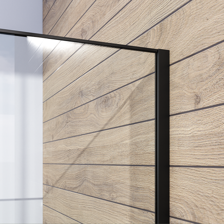 BRAUER Black Frame Inloopdouche set 1 helder glas 120x200 met muurprofiel en lijst rondom mat zwart
