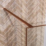 BRAUER Copper Frame Inloopdouche set 1 helder glas 90x200 met muurprofiel en lijst rondom koper geborsteld