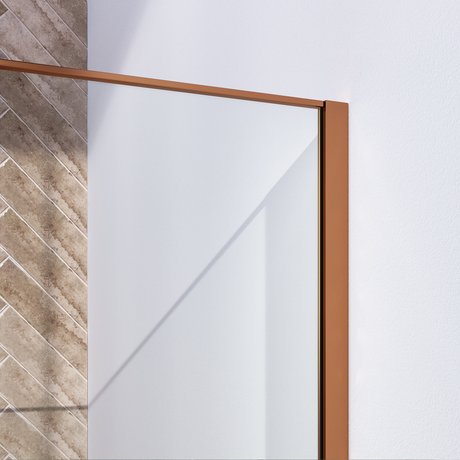 BRAUER Copper Frame Inloopdouche set 1 helder glas 90x200 met muurprofiel en lijst rondom koper geborsteld