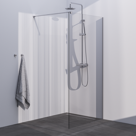 BRAUER Chrome Season Inloopdouche set 1 helder glas 100x200 met muurprofiel chroom