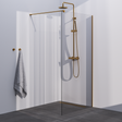 BRAUER Gold Season Inloopdouche set 1 helder glas 100x200 met muurprofiel goud geborsteld