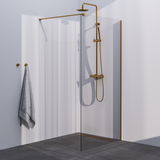 BRAUER Gold Season Inloopdouche set 1 helder glas 100x200 met muurprofiel goud geborsteld