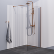 BRAUER Copper Season Inloopdouche set 1 helder glas 100x200 met muurprofiel koper geborsteld