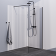 BRAUER Black Season Inloopdouche set 1 helder glas 100x200 met muurprofiel mat zwart