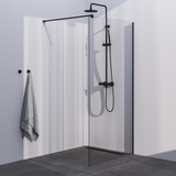 BRAUER Black Season Inloopdouche set 1 helder glas 100x200 met muurprofiel mat zwart