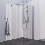 BRAUER Brushed Season Inloopdouche set 1 helder glas 110x200 met muurprofiel RVS-kleurig geborsteld