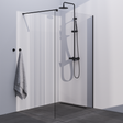 BRAUER Black Season Inloopdouche set 1 helder glas 120x200 met muurprofiel mat zwart
