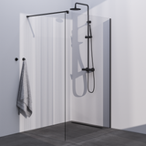 BRAUER Black Season Inloopdouche set 1 helder glas 120x200 met muurprofiel mat zwart